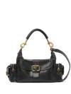 Chloé Medium Double Carry Leather Shoulder Bag In Black