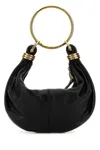 Chloé Bracelet Small Embellished Leather-trimmed Suede Shoulder Bag In Black