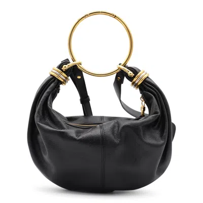 Chloé Chloe Bracelet Grained Leather Top Handle Bag In Black