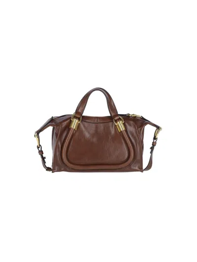 Chloé Shoulder Bag With Adjustable Strap And Dual Handles In Brown
