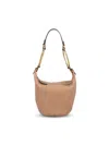 Chloé Small Bracelet Shoulder Bag In Grained Leather In Brown