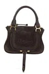 Chloé Small Suede Shoulder Bag With Leather Handle In Brown