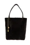 Chloé Shearling Panelled Tote Bag In Brown
