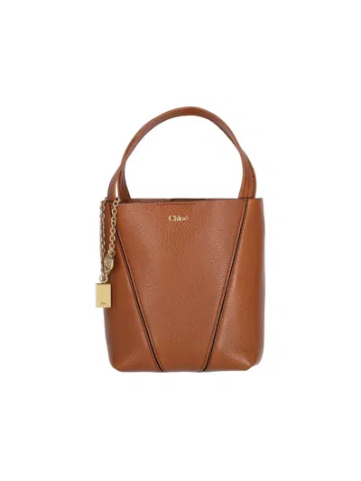 Chloé Chlo Small Tote Bag Spin In Brown