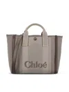 Chloé Carry Canvas Tote Bag In Kohl Brown