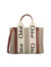 Chloé Woody Linen Handbag In Multi
