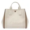 Chloé Structured Beige Bag With Dual Top Handles In White