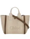 Chloé Carry Small Canvas Tote Bag In Brown