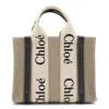 Chloé Stitched Tote Bag With Handles And Strap In White - Blue 1
