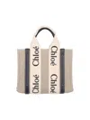 Chloé Chloe Multicolor Fabric Small Woody Shopping Bag In White