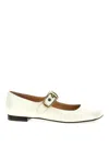 Chloé Square Toe Patent Ballet Flats With Gold-tone Buckle