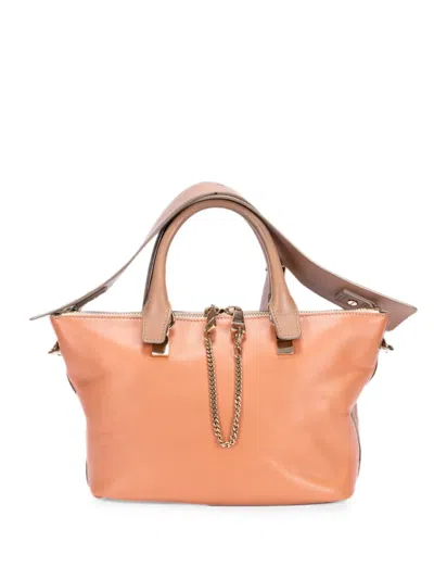 Pre-owned Chloé Bailey Chain Tote Bag In Orange