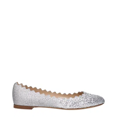 Chloé Ballerine Woman Glitter Silver In Gray