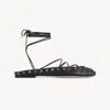 Chloé Ghillies Leather Ballerina Flat In Black