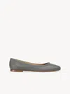 Chloé Marcie Ballerina Grey Size 6 100% Sheepskin In Gris