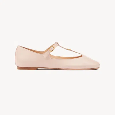 Chloé Marcie Embellished Leather Ballet Flats In Pink