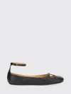 Chloé Leather Ballerina Shoes Featuring Buckle Detail In Black
