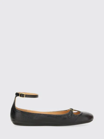 Chloé Misty Lambskin Ballerinas With Buckle In Black