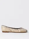 Chloé Marcie Python Print Leather Ballet Flats In Beige