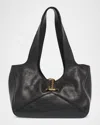 Chloé Balloon East-west Tote Bag In Grain Leather In Black