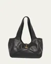 Chloé Balloon East-west Tote Bag In Grain Leather In Black