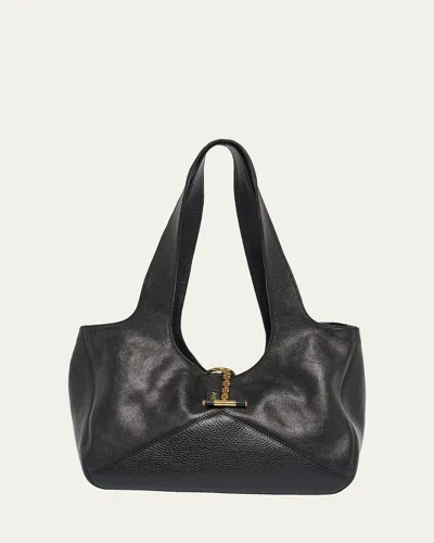Chloé Balloon East-west Tote Bag In Grain Leather In Black