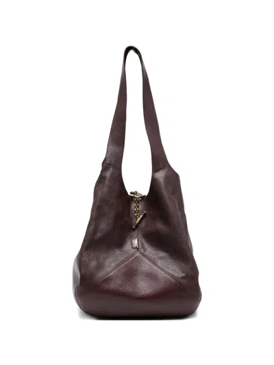 Pre-owned Chloé Balloon Grained-leather Tote Bag In Purple