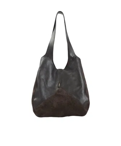 Chloé Balloon Leather And Suede Bag In Brown