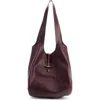 Chloé Chloe Balloon Grained Leather Hobo Bag In Burgundy
