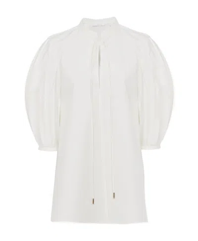 CHLOÉ CHLOÉ TIE-DETAILED TUNIC SHIRT