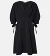Chloé Balloon-sleeve Crêpe Minidress In Black