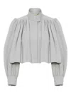 Chloé High Collar Long Sleeve Casual Jacket In Gray