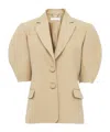 Chloé Balloon-sleeve Linen Jacket In Nude