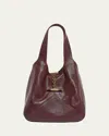 Chloé Balloon Small Top-handle Bag In Leather In Burgundy