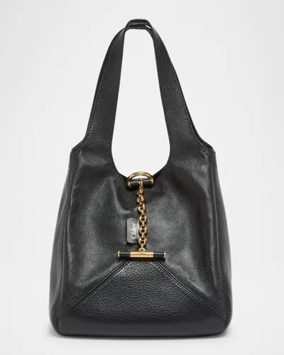 Chloé Balloon Small Top-handle Bag In Leather In Black