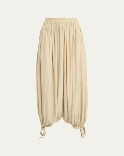 Chloé Balloon Trousers With Tie Details In Neutral
