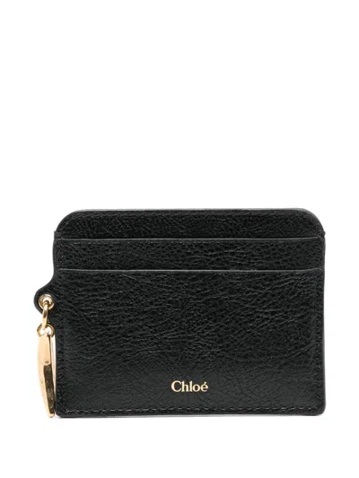 Chloé Leather Cardholder In Black