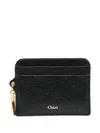 Chloé Chloè Banan Leather Card Case In Black