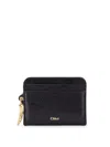 Chloé Banana Leather Cardholder In Black