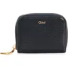 Chloé Banana Zipped Coin Purse In Grained Leather Black Size Onesize 100% Calf-skin Leather In 001 Black