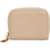 Chloé Banana Grained Leather Zip Coin Purse In Brown