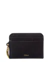 Chloé Banana Leather Cardholder In Black