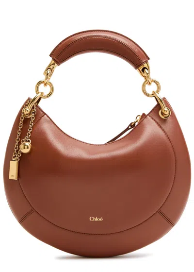 Chloé Chloe Banana Leather Shoulder Bag In Brown