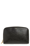 Chloé Banana Leather Zip Cosmetics Pouch In 001 Black