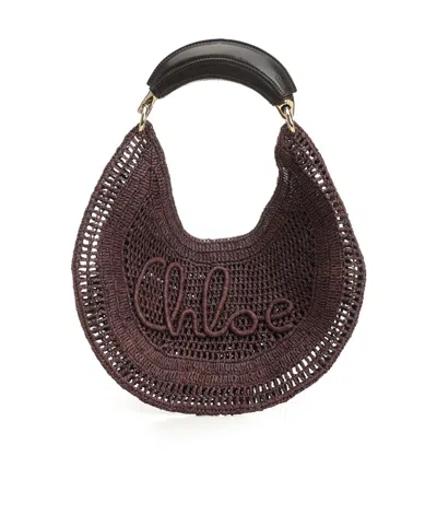 CHLOÉ CHLOÉ SUMMER BANANA WOVEN TOP HANDLE BAG