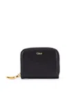 Chloé Banana Zipped Coin Purse In Grained Leather Black Size Onesize 100% Calf-skin Leather In Black