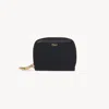 Chloé Banana Zipped Coin Purse In Grained Leather Black Size Onesize 100% Calf-skin Leather In Black