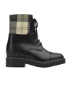 Chloé X Barbour Checked Combat Boots In Black