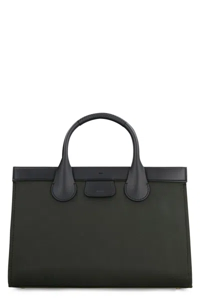 Chloé Barbour X  - Edith Canvas Tote Bag In Gold