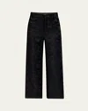 Chloé Baroque Jacquard Flare Ankle Pants In Black